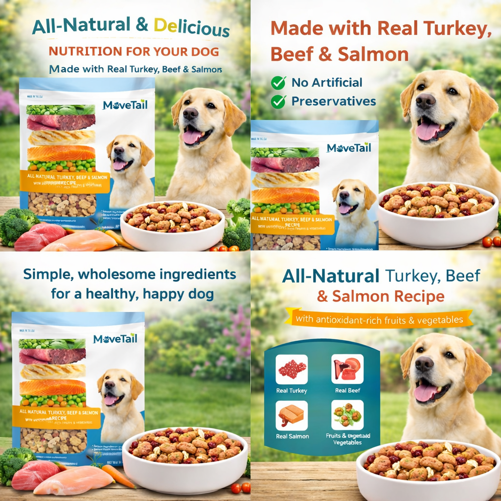 MoveTail All-Natural Turkey, Beef & Salmon Recipe