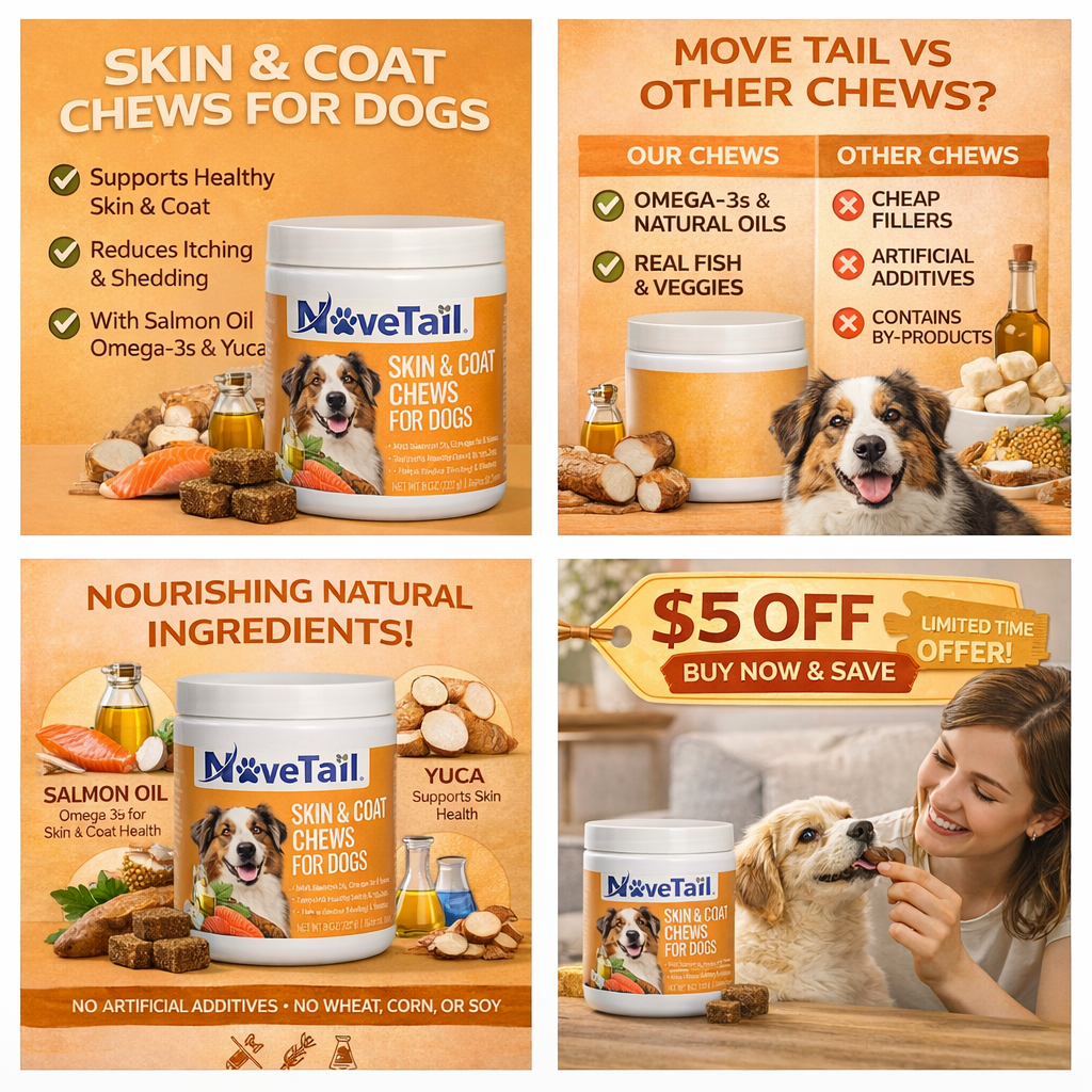 MoveTail Skin & Coat Chews for Dogs