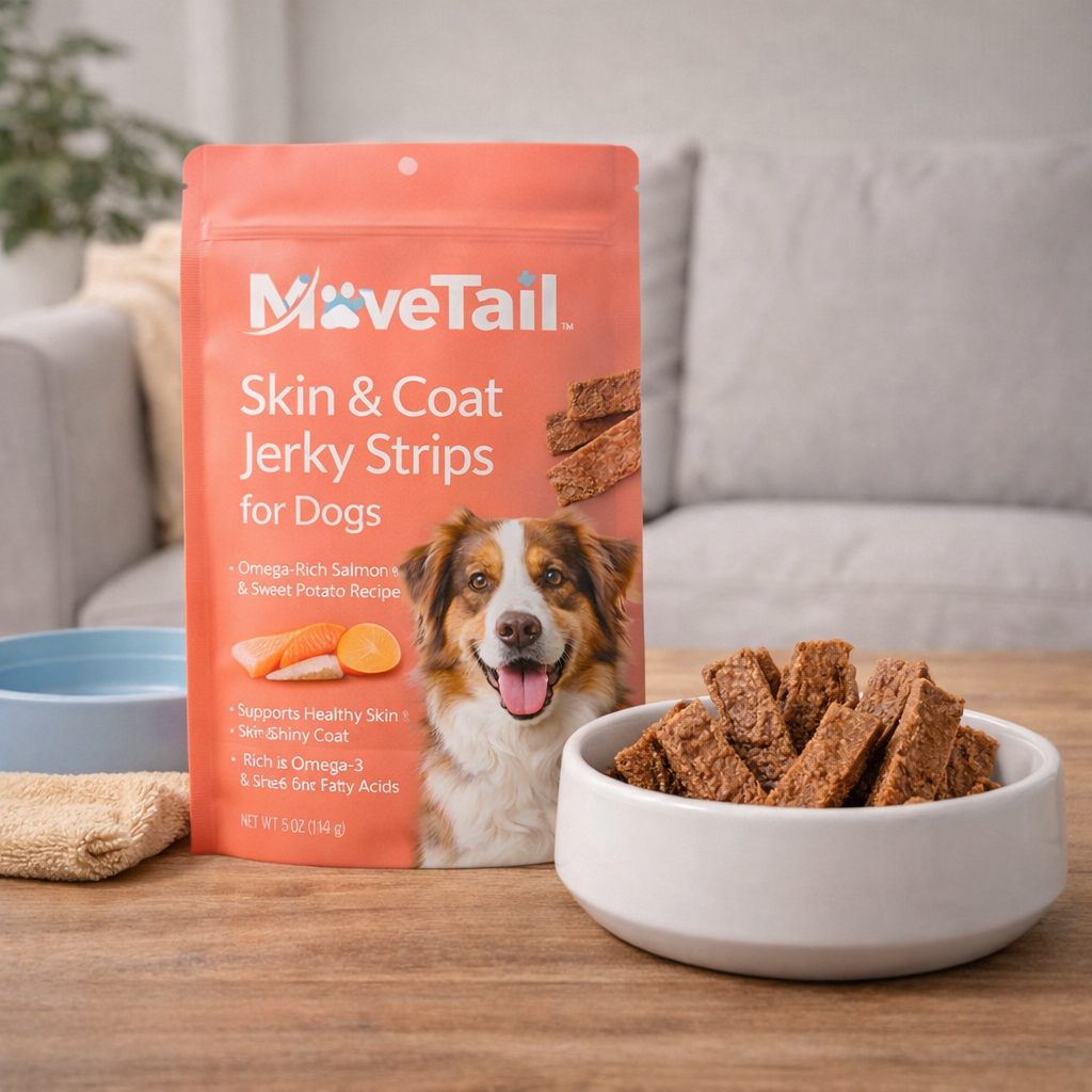 MoveTail Skin & Coat Jerky Strips for Dogs