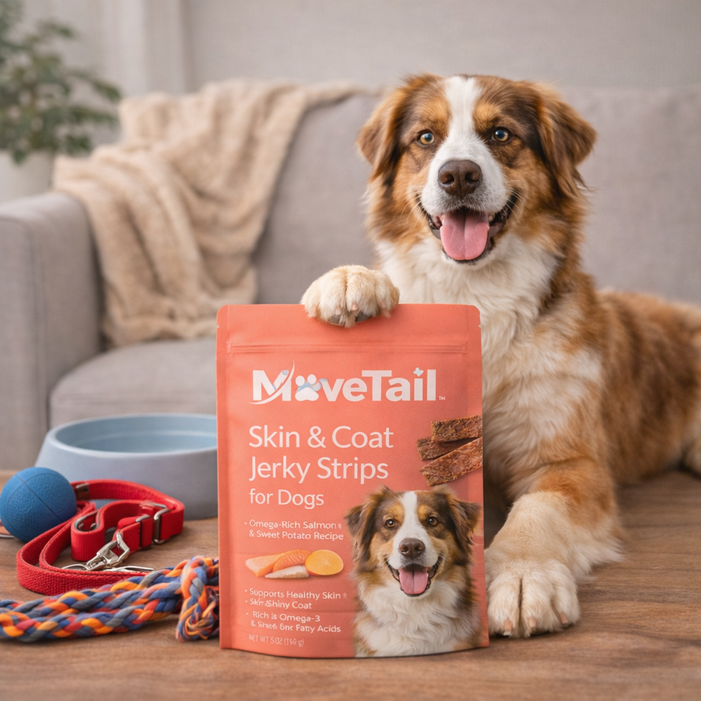 MoveTail Skin & Coat Jerky Strips for Dogs