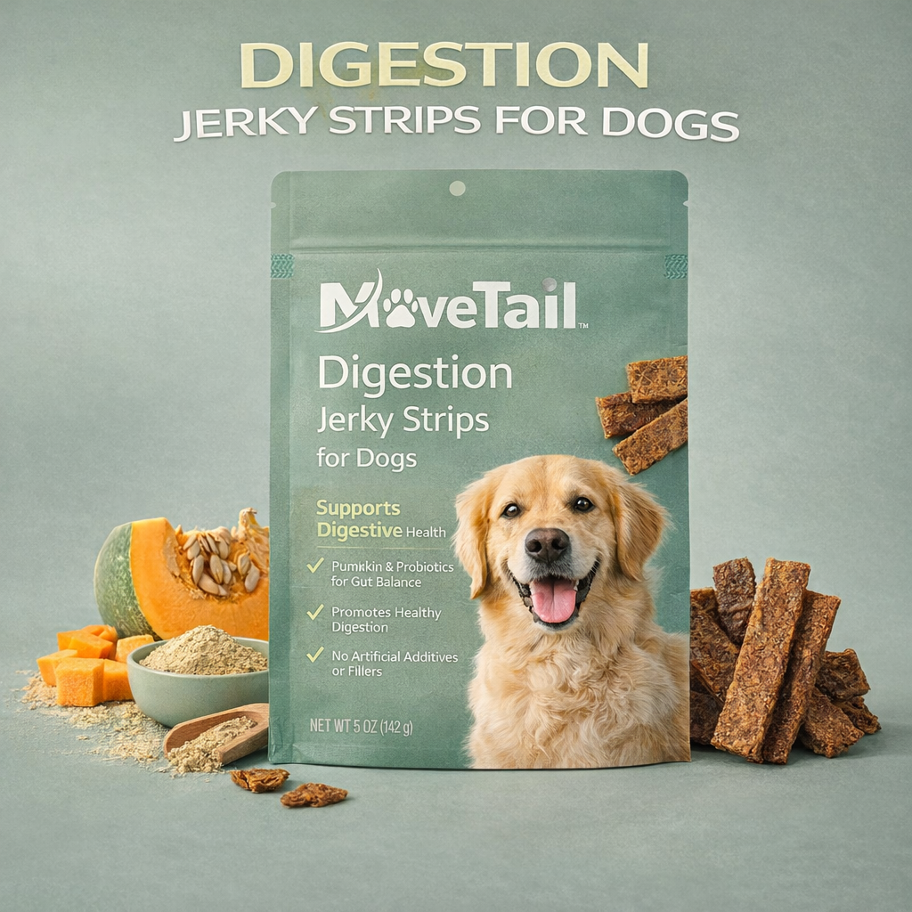 MoveTail Digestion Jerky Strips for Dogs