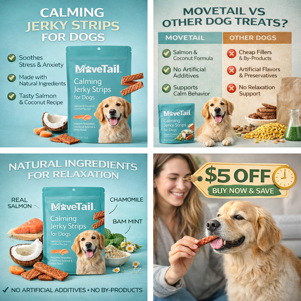 MoveTail Calming Jerky Strips for Dogs